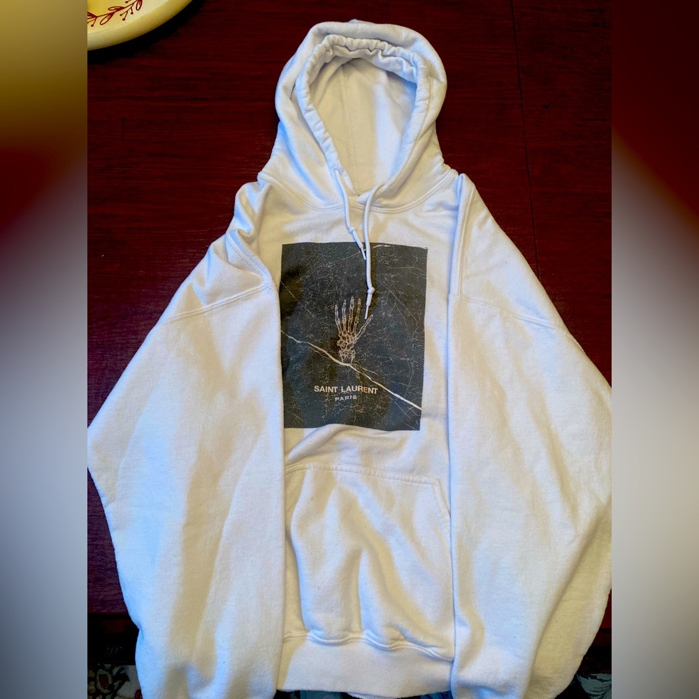 Saint laurent White Hoodie- Comfort Fit